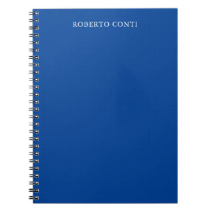 Caderno Espiral Nome Azul Minimalista Moderno Único