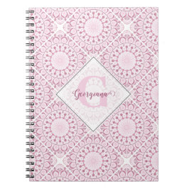 Caderno Espiral Nome Bonito Pink Confetti Lace Azulejo Mandala