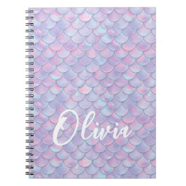 Caderno Espiral Nome Colorido da Escala de Sereia
