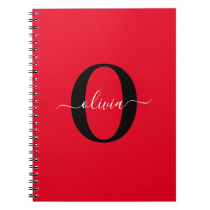 Caderno Espiral Nome com Letra Maiúscula Personalizada Vermelho Pr