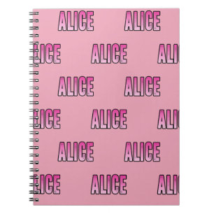 Caderno Espiral Nome da Alice