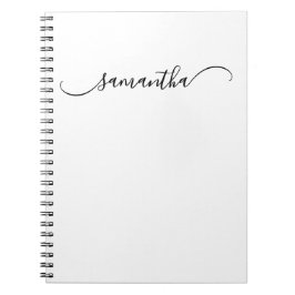 Caderno Espiral Nome da Assinatura de Troca Curva Clássica