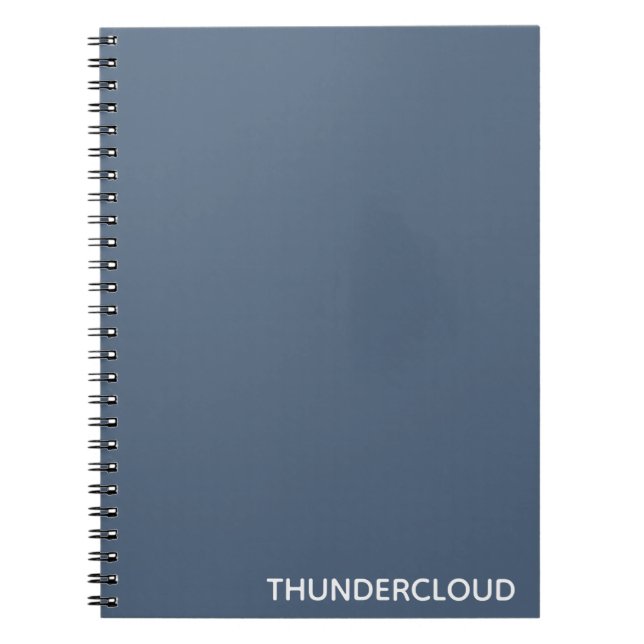 Caderno Espiral Nome da Cor da cinza Azul da Thundercloud (Frente)