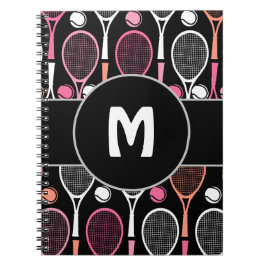 Caderno Espiral Nome da Equipe de Tenista Personalizado Monogramad