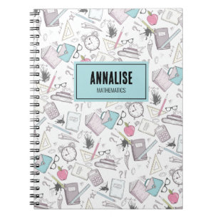 Caderno Espiral Nome da Estudante Fofa Escola