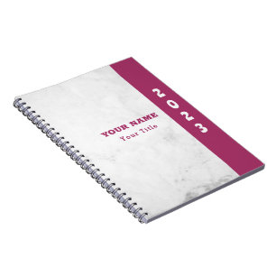 Caderno Espiral Nome de aparência moderna Personalizar Mármore Bra