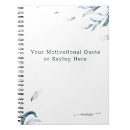 Caderno Espiral Nome de Aquarela de Cotação Inspiracional Personal