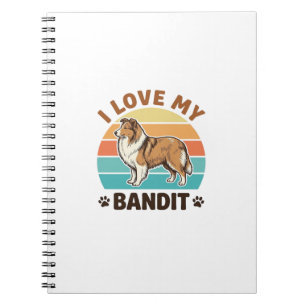 Caderno Espiral Nome de Cachorro Personalizado Design Retro Pôr do