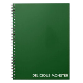 Caderno Espiral Nome de cor verde do Monster delicioso