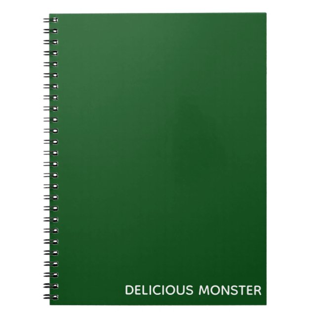 Caderno Espiral Nome de cor verde do Monster delicioso (Frente)