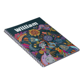 Caderno Espiral Nome de Espaço Personalizado para Crianças Poster