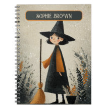 Nome de etiqueta de Bruxa Bonita Spooky Halloween