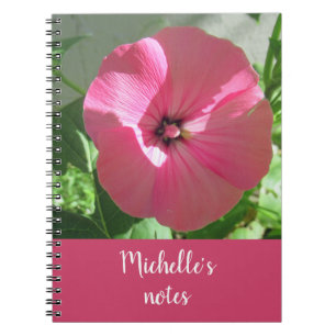 Caderno Espiral Nome de Fotografia Floral Rosa