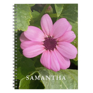 Caderno Espiral Nome de Fotografia Floral Rosa