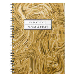 Caderno Espiral Nome de pintura Dourada do Cute Personalizado