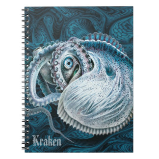 Caderno Espiral Nome de polvo Lula Argonauta Náutilo Vintage