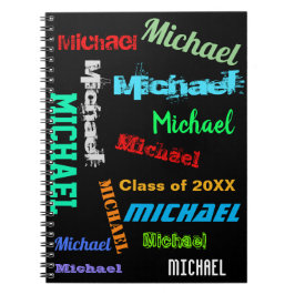 Caderno Espiral Nome de repetição - Presente de mensagem personali