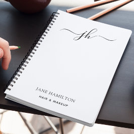Caderno Espiral Nome de Script Monograma Minimalista