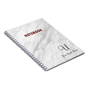 Caderno Espiral Nome de Toque Profissional Personalizar Mármore Br