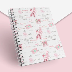 Caderno Espiral Nome do Balé Ballerina Personalizado
