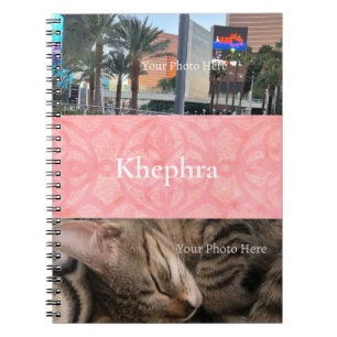 Caderno Espiral Nome do Batik Rosa Tulip e Colagem de Fotos