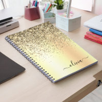 Nome do Glam do Monograma Dourado Glitter Metal