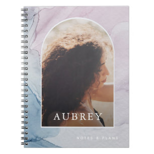Caderno Espiral Nome do Impressão Roxo e Arca Fotográfica