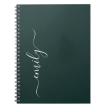 Nome do Monograma do Script Moderno Verde Escuro