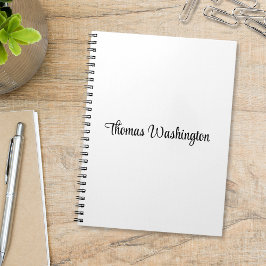 Caderno Espiral Nome do Monograma do Script na moda