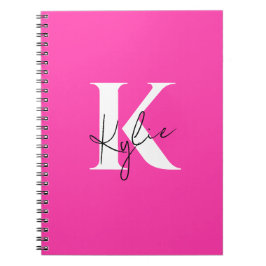 Caderno Espiral Nome do Monograma Personalizado de Vibrante Modern