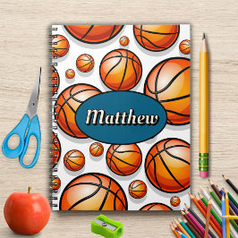 Caderno Espiral nome do padrão de basquete 