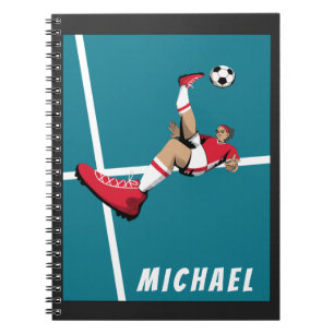 Caderno Espiral Nome do Rapaz da Ilustração Gráfica do Jogador