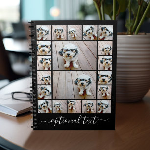 Caderno Espiral Nome do Script de Colagem de Fotografias do Trendy