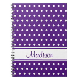 Caderno Espiral Nome do script de distribuição da Bolinhas branca 