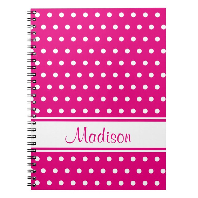 Caderno Espiral Nome do script de distribuição de Bolinhas branca  (Frente)