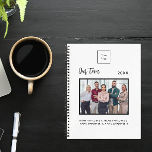 Caderno Espiral nome dos membros da equipe de foto empresarial bra