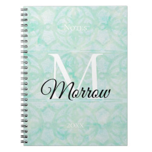 Caderno Espiral Nome e ano de Batik Jade Pale