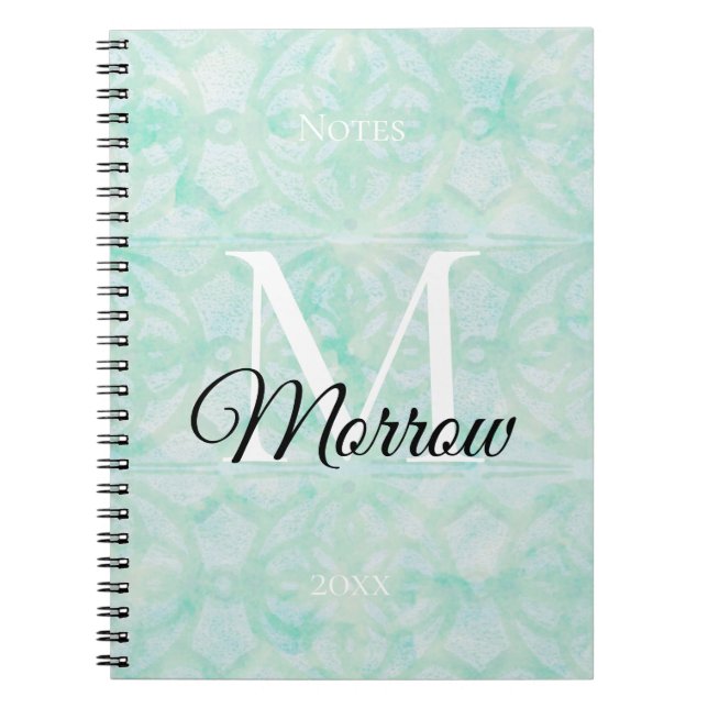 Caderno Espiral Nome e ano de Batik Jade Pale (Frente)