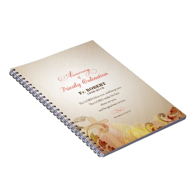 Caderno Espiral Nome e ano personalizados, 60.a ordenação principa (Lado Direito)