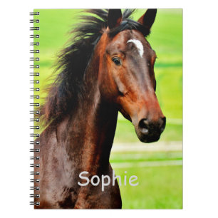 Caderno Espiral Nome e Cavalo Personalizado
