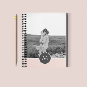 Caderno Espiral Nome e foto personalizados minimalistas do Pastel 