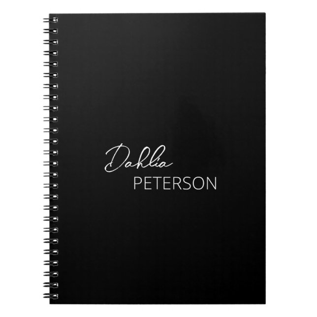 Caderno Espiral Nome Elegante Simples Moderno (Frente)