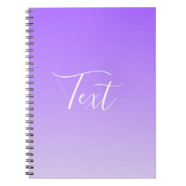 Caderno Espiral Nome em letra cursiva & Efeito Ombre Roxo Claro Ed