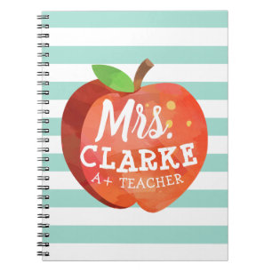 Caderno Espiral Nome feito sob encomenda de Apple do professor