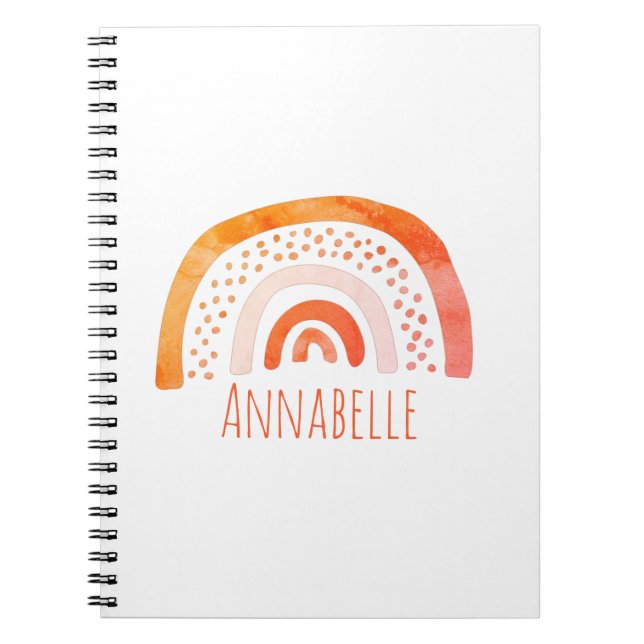 Caderno Espiral Nome feminino primeiro arco-íris (Frente)