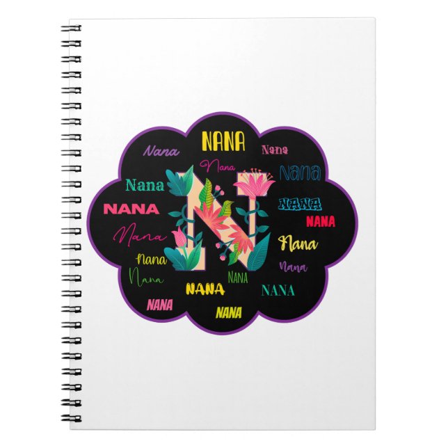 Caderno Espiral Nome Floral Nana (Frente)