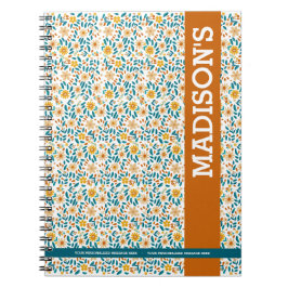 Caderno Espiral & Nome Floral Personalizado