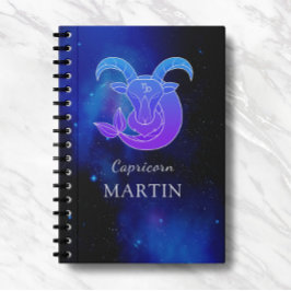 Caderno Espiral Nome mágico com o signo Zodiac Notebook Capricorn