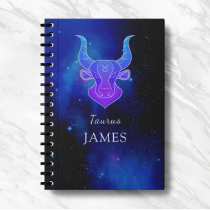 Caderno Espiral Nome mágico com sigla Zodiac Taurus Notebook