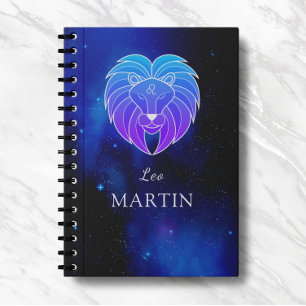 Caderno Espiral Nome mágico com signo Zodiac Leo Notebook